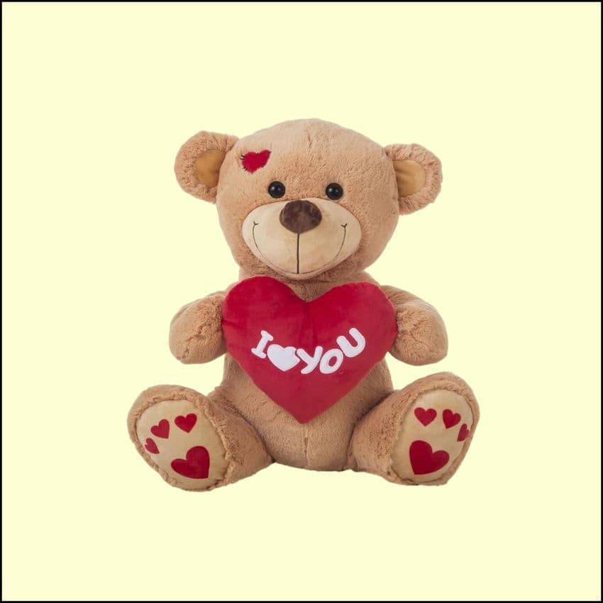 Peluche Oso corazon marron 55cm